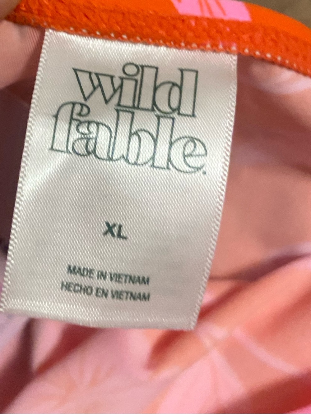 wild fable Orange and Pink Floral Swim Skirt Cover up Size XL NWT - Picture 3 of 5